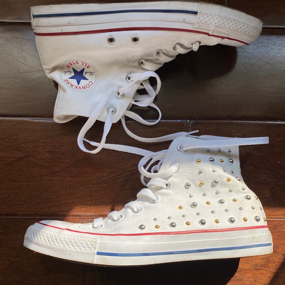 Converse studded high tops
